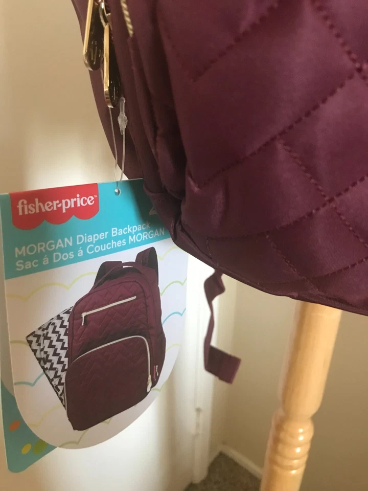 Fisher Price Morgan Diaper Bag Backpack/ 2 piece set Signature Collection/  New! - Image 3 of 4