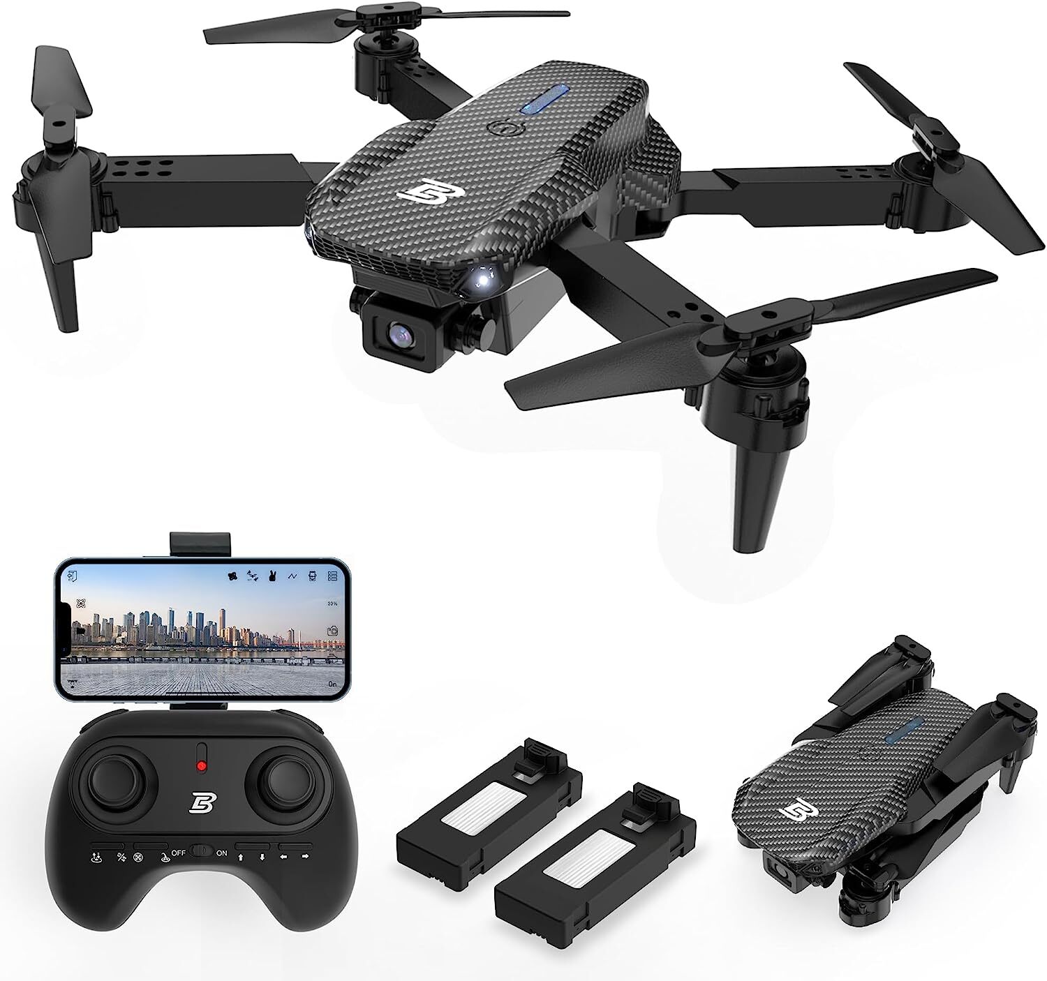 Foldable FPV Drone with 1080P HD Camera for Adults and Kids Remote Control-image