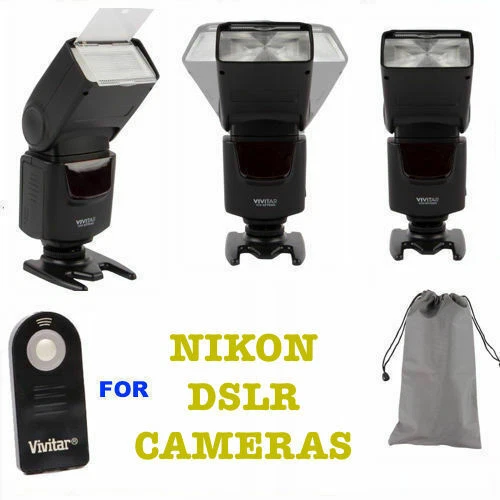 AF TTL HD FLASH + CHARGER + DIFFUSER + REMOTE FOR NIKON D3100 D3000 D3200 D3300 - Image 2 of 4