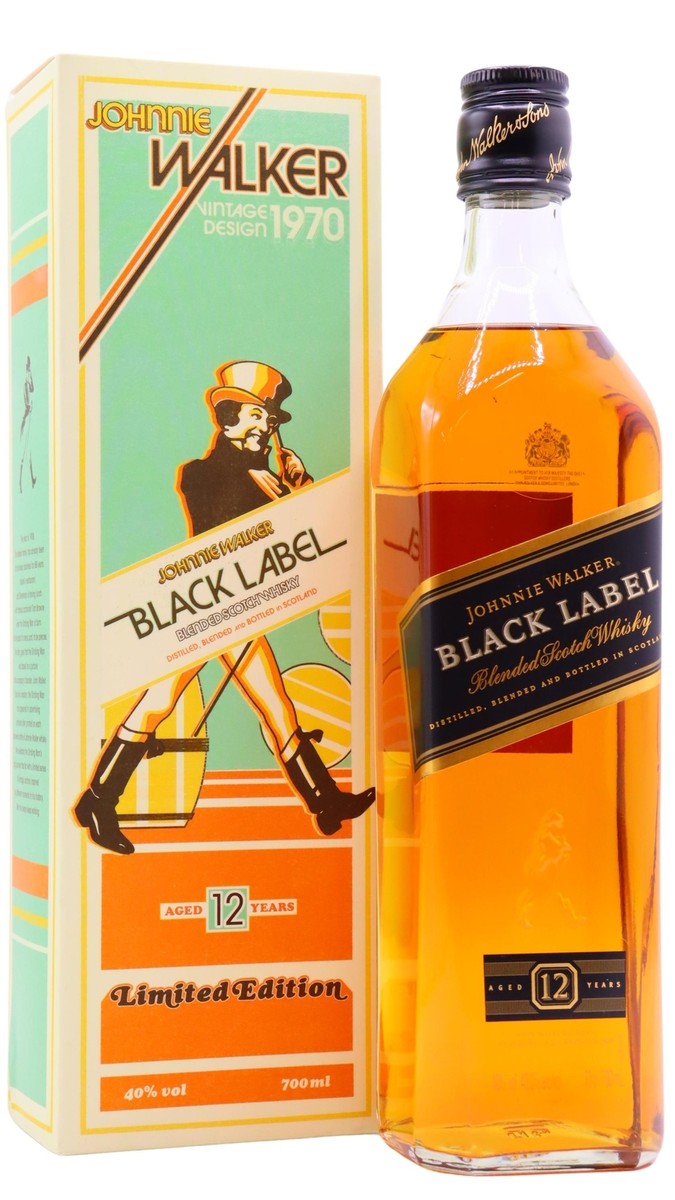 Johnnie Walker - Black Label - 1970 Vintage Design Whisky 70cl | eBay