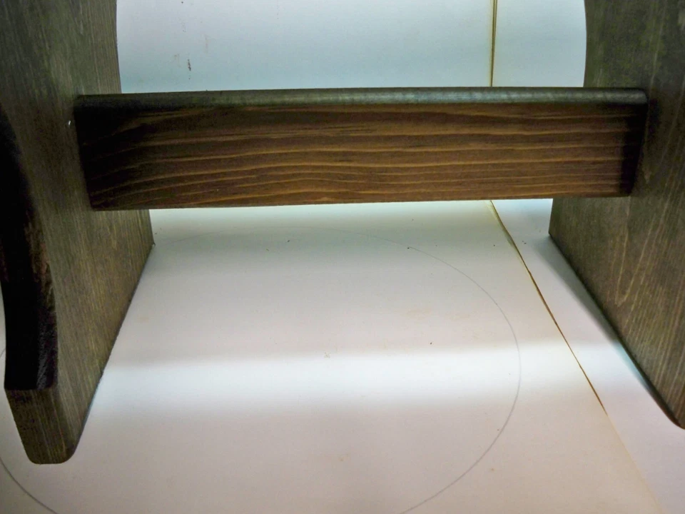 8" Handcrafted Wooden Step Stool, 8" high, Pine Coated Dark Walnut  Stain - Image 3 of 4