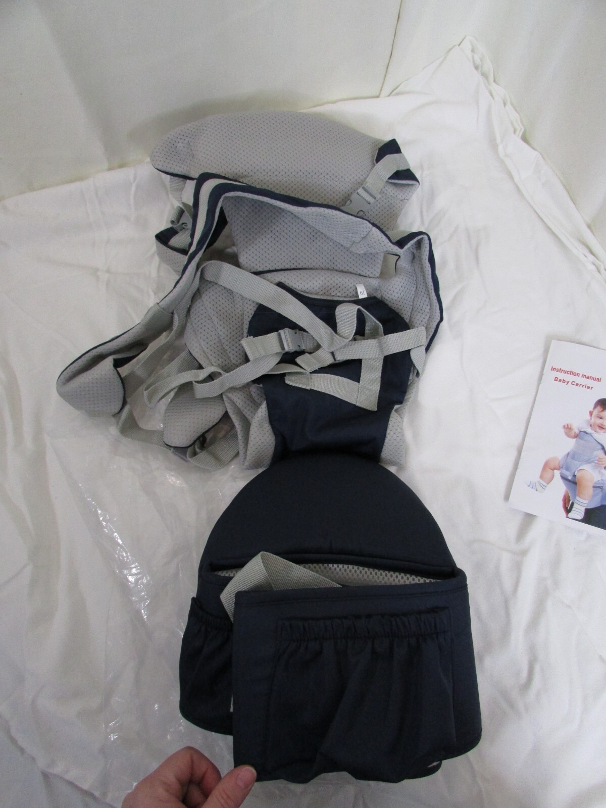 Qinhu Baby Carrier Multi Function 3-36 Months 6 In 1 Ways To Carry Navy Blue NEW-image