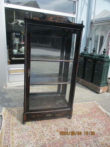 Spät Biedermeier Vitrine um 1845 aus Mainz, geschwärzt - Bild 12 von 13
