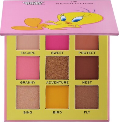 REVOLUTION BEAUTY LOONEY TUNES X REVOLUTION LTD TWEETY MINI EYESHADOW PALETTE!