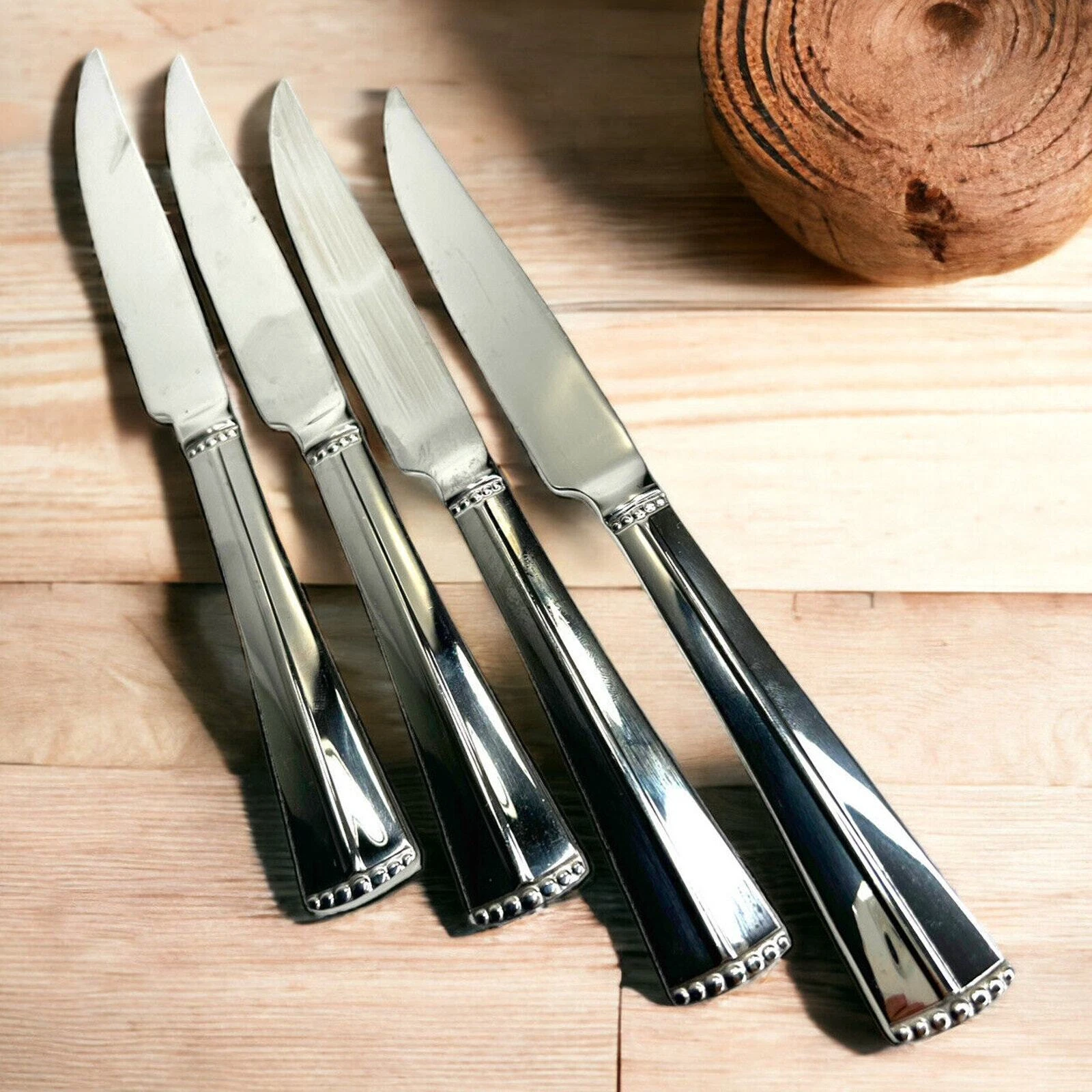 Reed & Barton PEARL Stainless Steel 4 Pc 10” Serrated Steak Knives