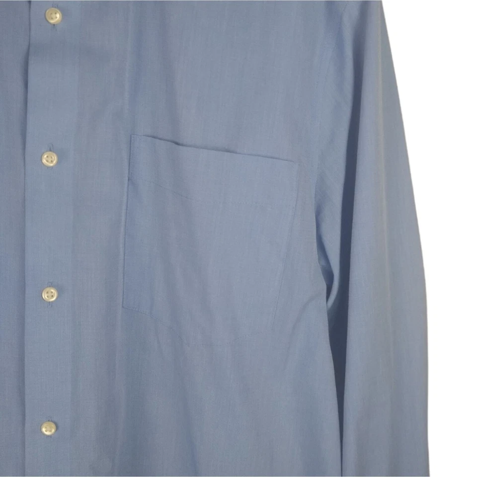 Camisa de vestir ajustada Covington azul cuello 16,5 Foto 3 de 4