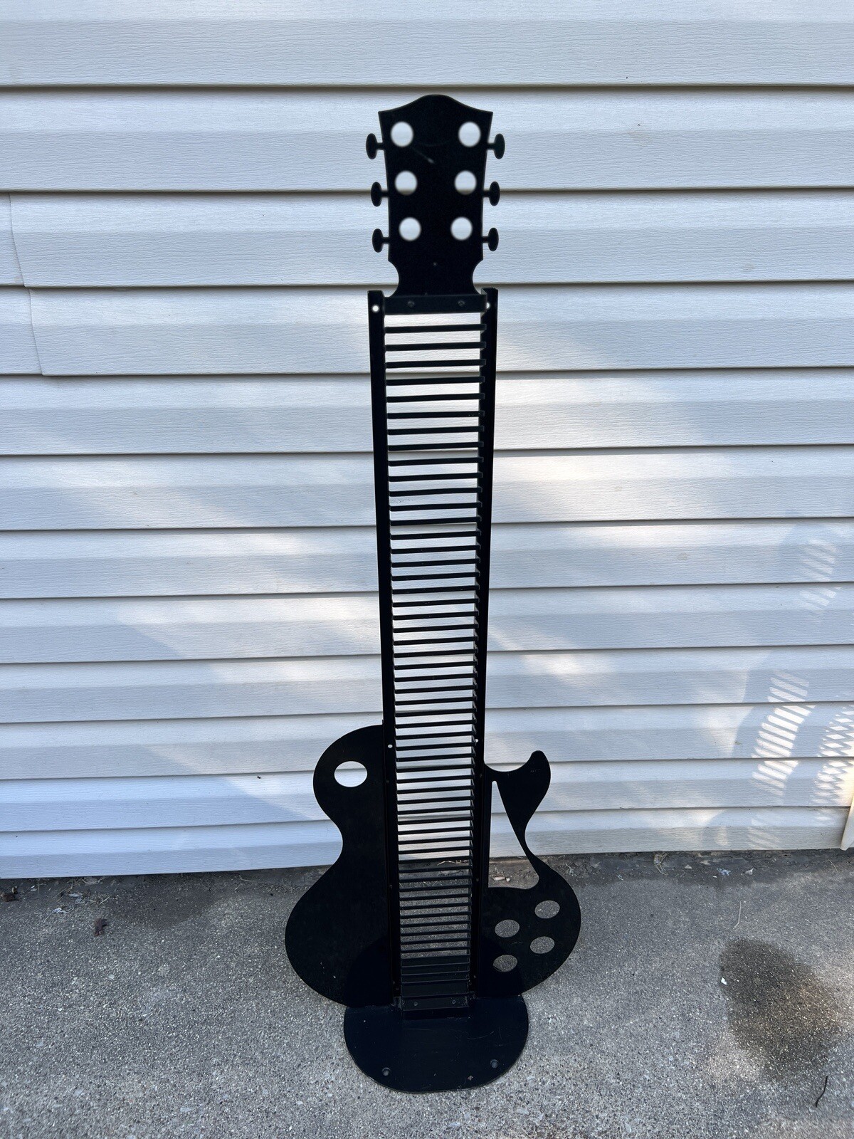 Vintage Les Paul Guitar Shaped CD Holder Rack 50" Tall Black 56 CD