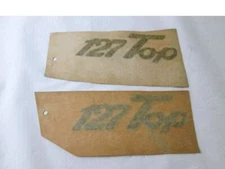 177666 60042 PAIR WRITTEN LOGO FRIEZE FRONT STICKER "127 TOP" GOLD COLOR CO
