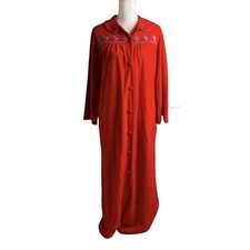 Vintage Katz Women's M Nightgown Pink Long Embroidered Lace Acetate Polyester