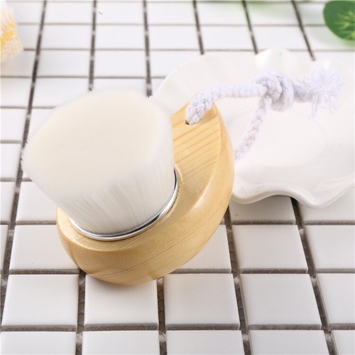 Customize Logo-Natural Wood handle face wash brush soft head fibres make up tool - Picture 6 of 8