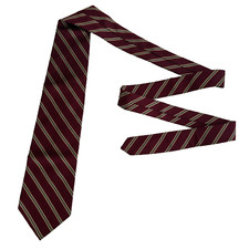 Brooks Brothers Makers Tie Men's Red Stripe 100  Silk Necktie Handmade In USA