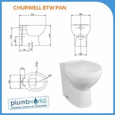 Image of Bathroom Back to Wall Unit BTW WC Toilet Pan, Cistern & Seat Variety of Sizes