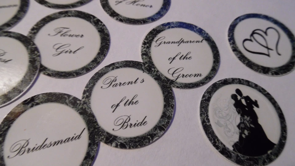 Imágenes de tapa de botella de una pulgada precortadas BODA FIESTA NOVIO ENVÍO GRATUITO Foto 4 de 4