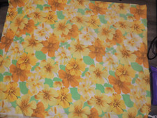 VTG WABASSO RETRO MOD FLORAL FLOWER POWER DOUBLE FULL FLAT BED SHEET COTTON/POLY