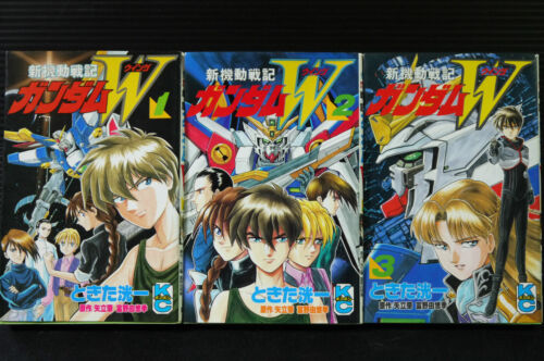 GIAPPONE Manga Kouichi Tokita: Mobile Suit Gundam Wing vol.1~3 Set completo - Foto 1 di 1