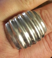 VINTAGE STERLING SILVER 925 MEXICO MODERNIST GEOMETRIC Ring Size 8 Hallmarked