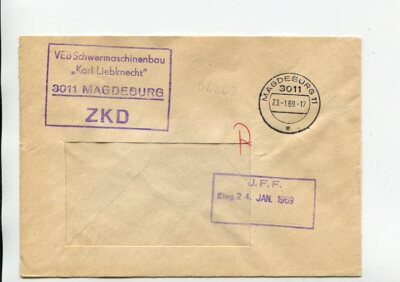 DDR Dienst ZKD Brief Magdeburg 23.1.69 VEB Schwermaschinenbau Karl Liebknecht