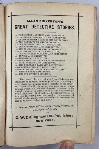 Mississippi Outlaws and Detectives, Allan Pinkerton, 1900, HC - Picture 9 of 16