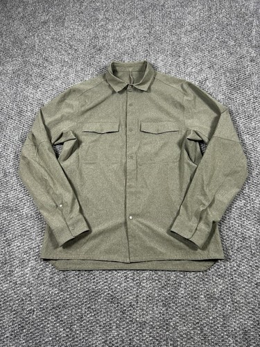 Lululemon Shirt Adult L Green Airing Easy Button Business Casual Snap Mens