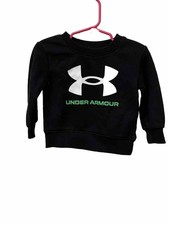 Under Armour Black Athletic Sweatshirt Baby Boys Sz 12 Mths Large Logo Pullover