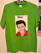 Teens Green Elvis Music Graphic Print Crew Ne...