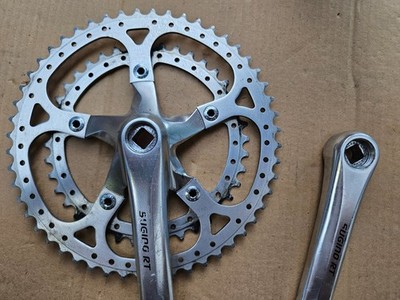 Vintage Sugino RT Drilled Road Bike Double Crankset 170mm 52/40