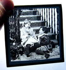 Weihnachten Jubel Antik Foto Zauber Laterne Dia #1896