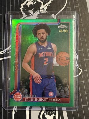 Topps 2024-25 Chrome Cade Cunningham Detroit Pistons #88 Green #46/99