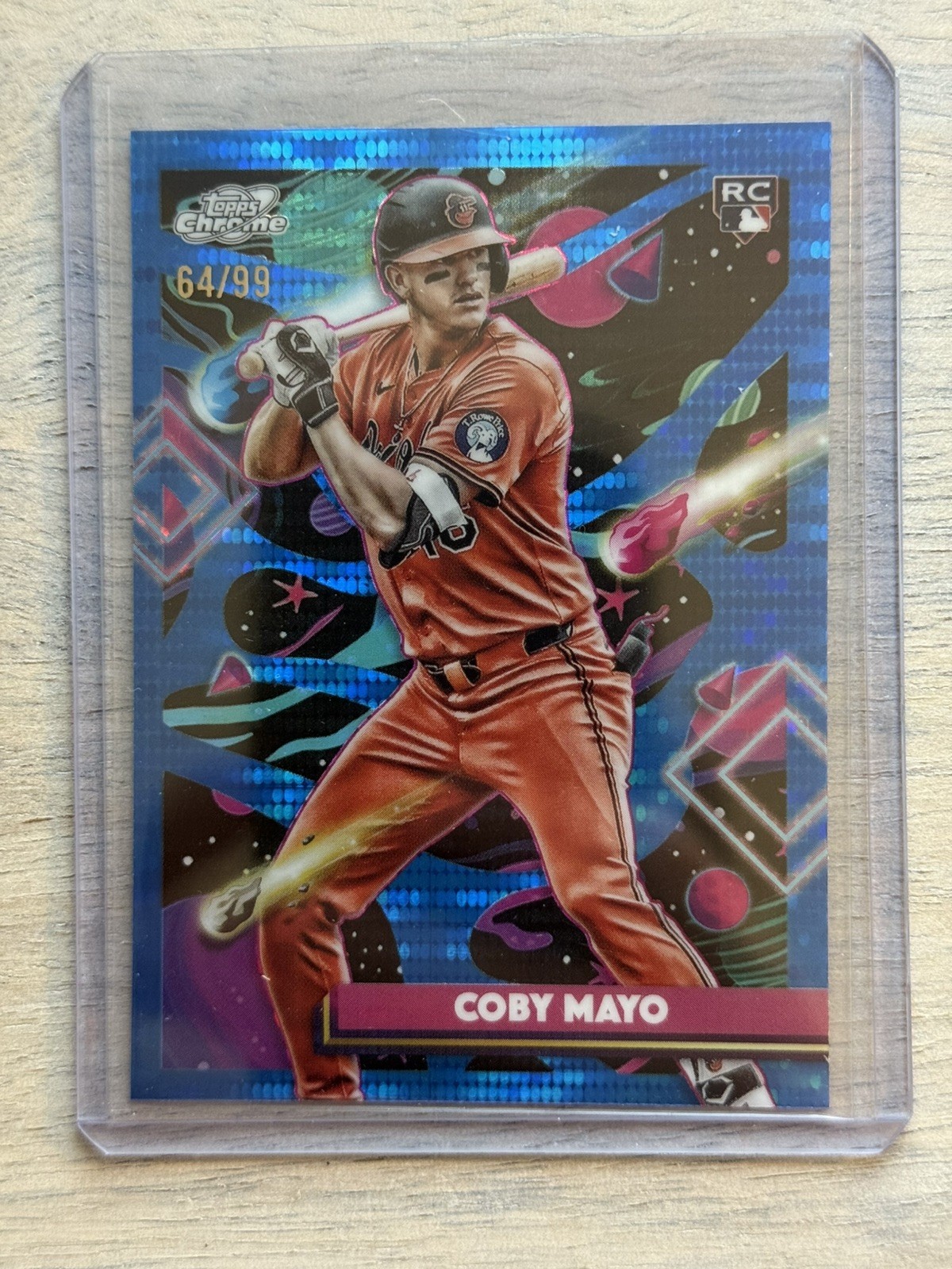 2025 Topps Chrome Cosmic Coby Mayo #154 Blue Moon Refractor /99 (RC)