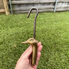 Brass Duck Old Fireplace Damper Opener Or Hook