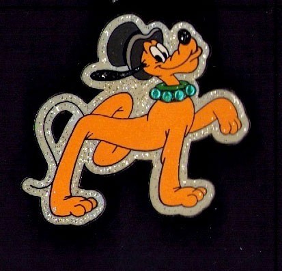 Disney Vintage Disney Pin Trading 2005 Pluto In A Top Hat Sparkled Pin