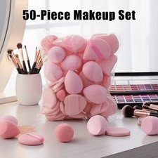 50-Piece Makeup Sponge Set - Assorted Shapes for Foundation & Powder Application