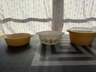 Pyrex Vintage Butterfly Gold Casserole Dish Set w/lids Set Of 3