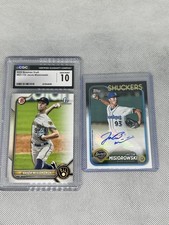 2022 1st BOWMAN JACOB MISIOROWSKI ROOKIE CGC 10 + 2024 Topps Shuckers AUTO RC