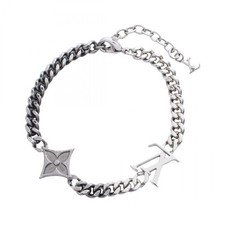 LOUIS VUITTON LV Instinct Bracelet Bangle 20cm M00508 Stainless Steel Used Men