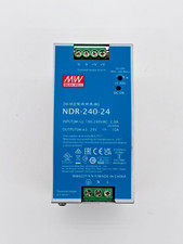 MW MEAN WELL 24V / 240W DC Power Supply NDR-240-24 , DIN Rail, PFC. AC/DC Input.