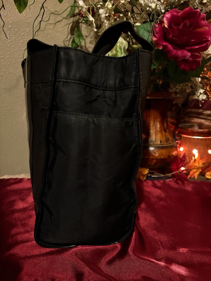 Tory Burch Ella “Small Logo” Black Patent Leather Shoulder Tote Bag Laptop Bag - Image 4 of 4