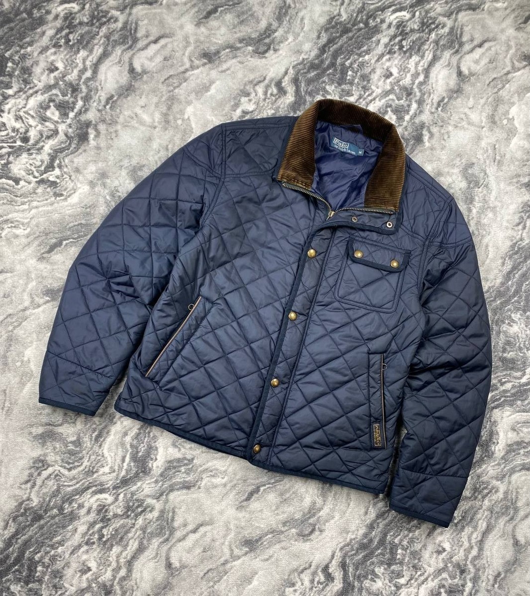 Vintage Polo Ralph Lauren Quilted Jacket Men Size M Blue | eBay