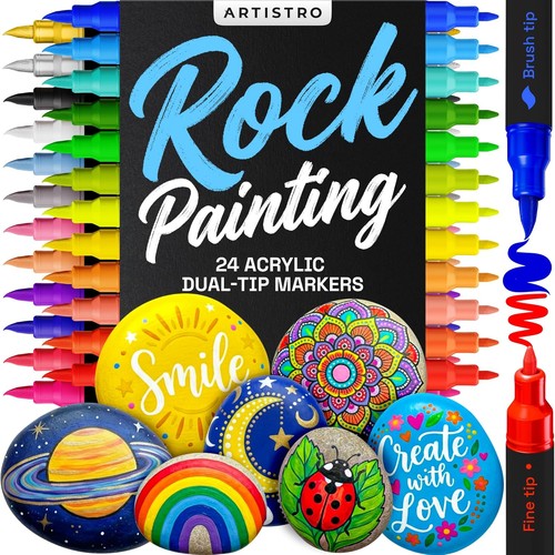Rock Painting Kit with Acrylic Paint Markers