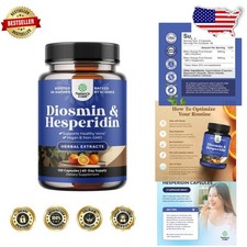 Diosmin Hesperidin 1000mg Capsules - Circulation, Vein Support, 120 Count