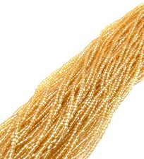 9/0 3Cut Czech Light Gold Glass Seed Beads-full Hank