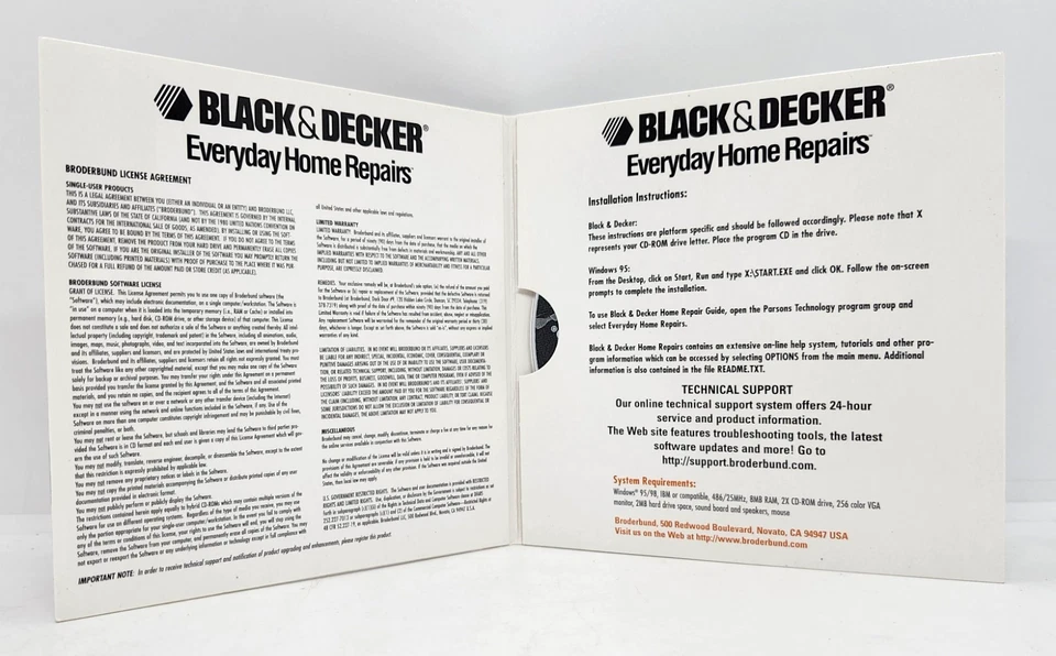BLACK & DECKER / EVERYDAY HOME REPAIRS CD-ROM (1999) BRODERBUND ~ WINDOWS 95/98 - Image 3 of 3