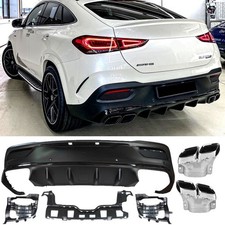2019-2023 | Diffusor + Blenden (chrom) passt für Mercedes C167 GLE Coupe 2019-2023 | Diffusor + Blenden (chrom) passt für Mercedes C167 GLE Coupe