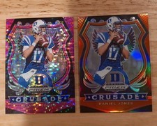 LOT OF 2 - 2020 DANIEL JONES PANINI PRIZM PINK PULSAR & ORANGE REFRACTOR CRUSADE