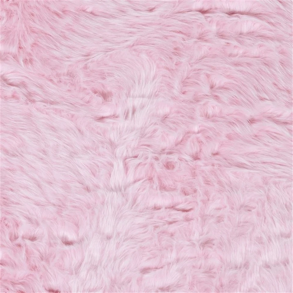 Linon Shep Faux Fur Tufted Acrylic 3'x5' Rug in Pink - Image 3 of 4