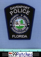 DAVENPORT FLORIDA Police Shoulder Patch CITY HALL POLICE STATION 8J