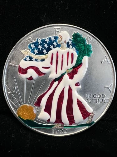 1999 Colorized Silver Eagle 1 oz .999 Fine – Patriotic Design – Uncirculated