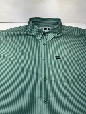 Dixxon Shirt Mens 3X The Benny Triple Stripe Short Sleeve Button Down Green