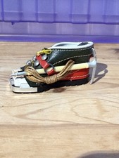 Vintage Mini Ski Boot Match Box Holder Collectable Ornament