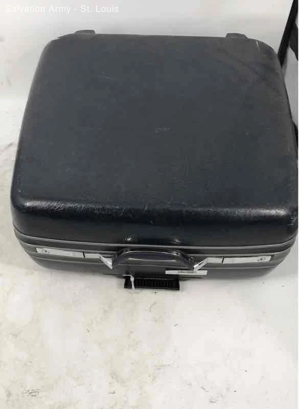 Vintage Samsonite Blue Expandable Hard Shell Carry-On Luggage Rolling Suitcase - Image 3 of 4